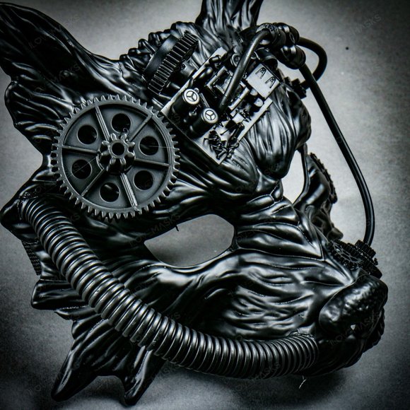Steampunk Wild Wolf Cosplay Costume Halloween Mask - Picture 7 of 7
